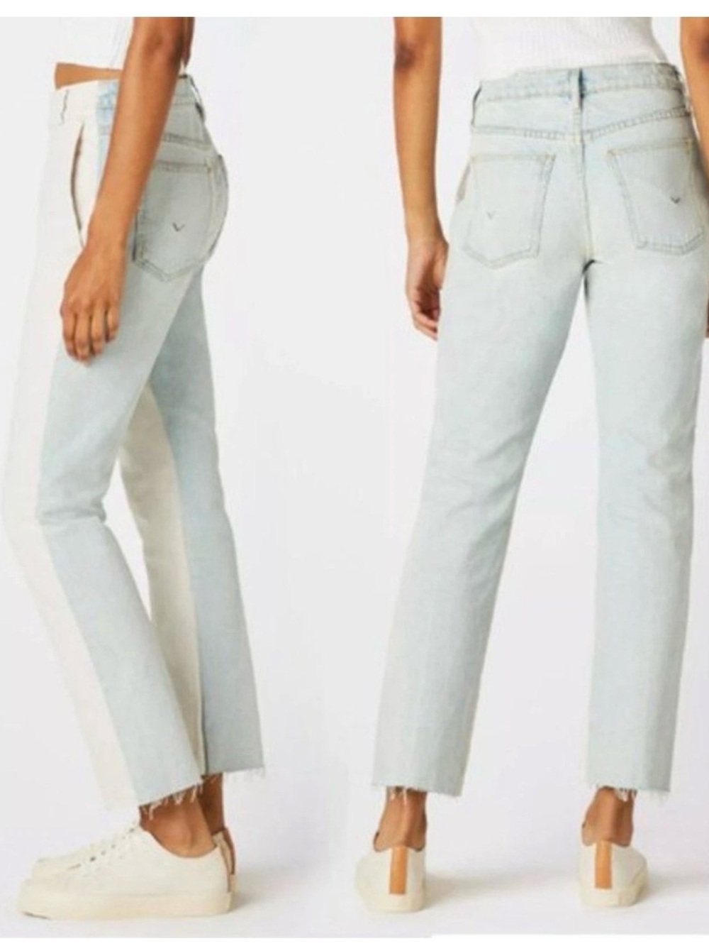 NWOT HUDSON Hybrid Trouser Jeans, Straight Leg Canvas & Denim Size 27